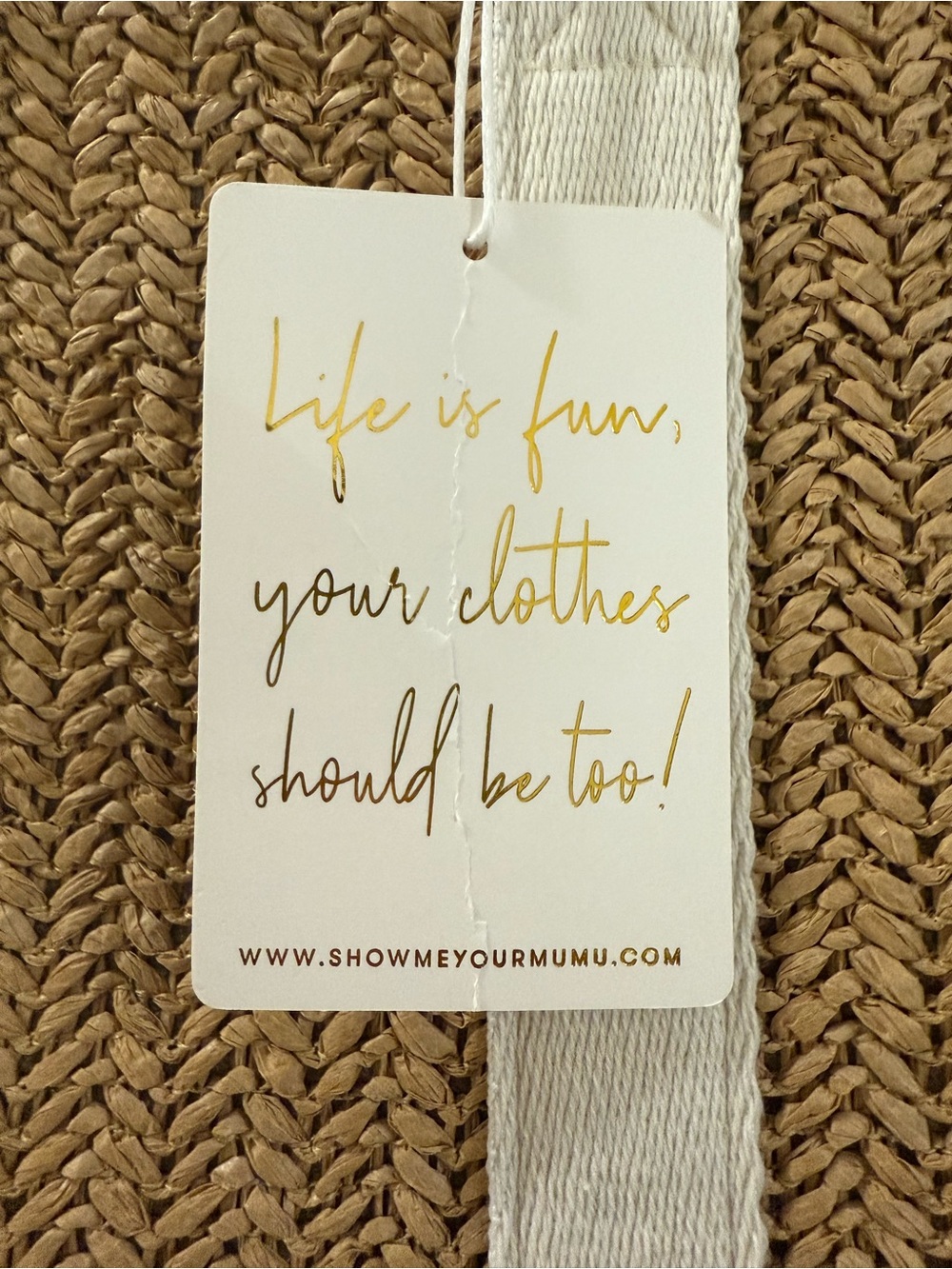 Show Me Your MuMu Sunseeker Tote Natural Straw with White Trim - Picture 4 of 5